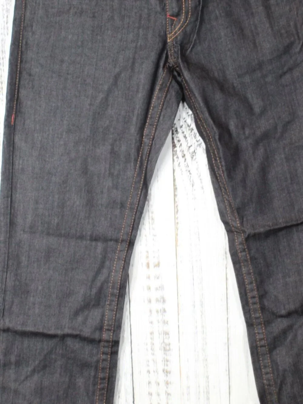 NWT True Religion Straight Flap Jeans Sunset Logo Orange Red Stitch Mens Size 33